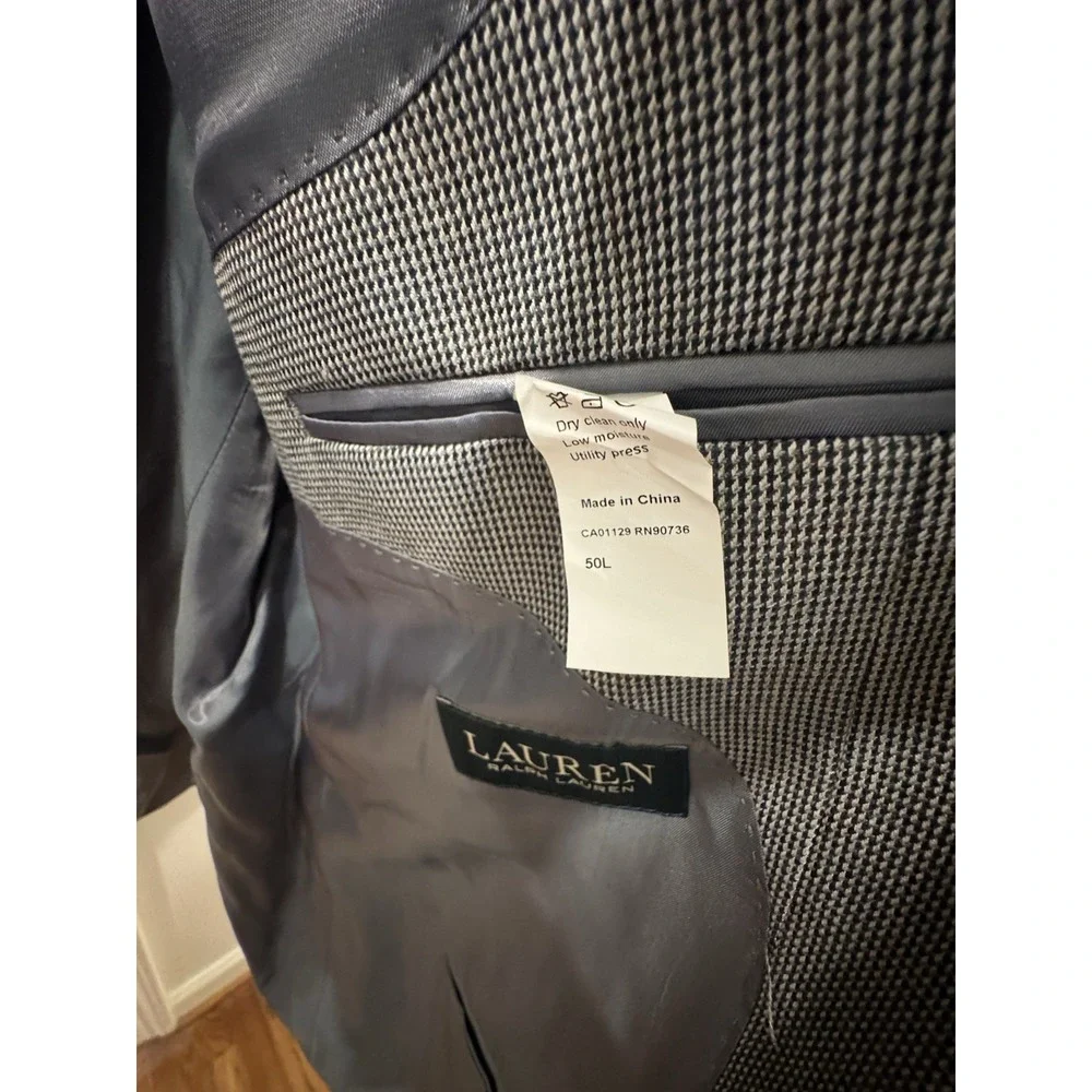 Lauren Ralph‎ Lauren Men's Sport Coat Blazer 50L Gray Micro Check